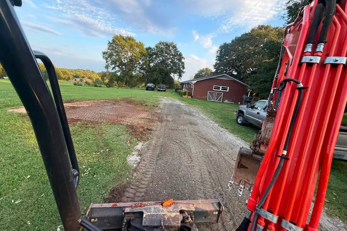 Lawn and driveway cleared after a fallen tree was removed
